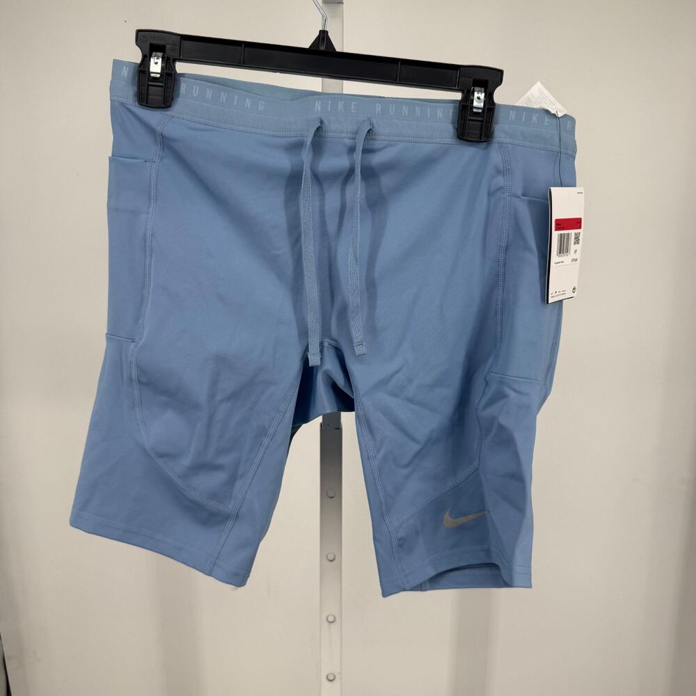 Nike Running Dri-FIT Stride Half Tight Shorts Mens L Blue Fitted Compression NWT